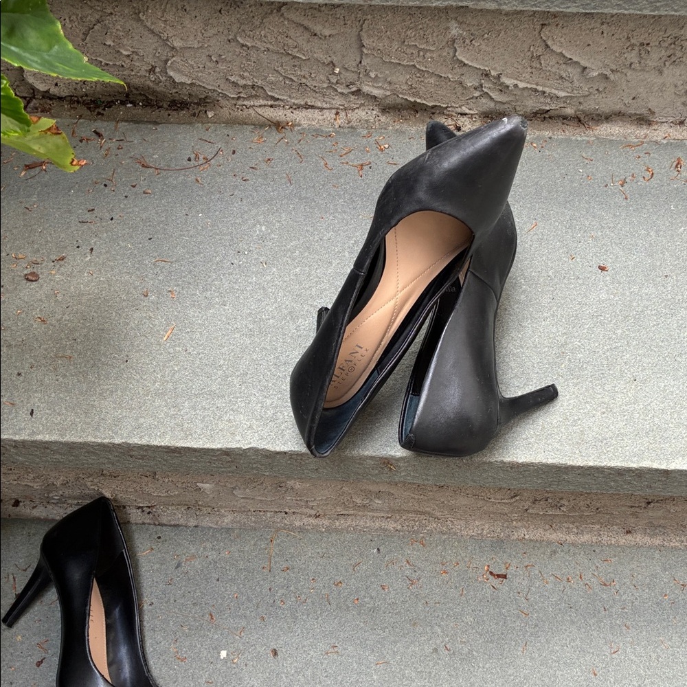 Alfani Step N Flex Comfort Black Pointed Toe 3” Heel Pumps Size 7 Buttery Soft